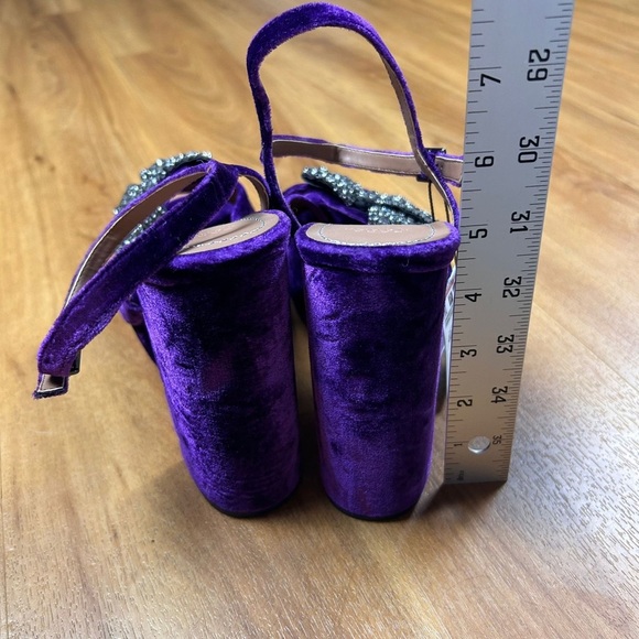 Zara Purple Velvet Platform Heels - Picture 12 of 13